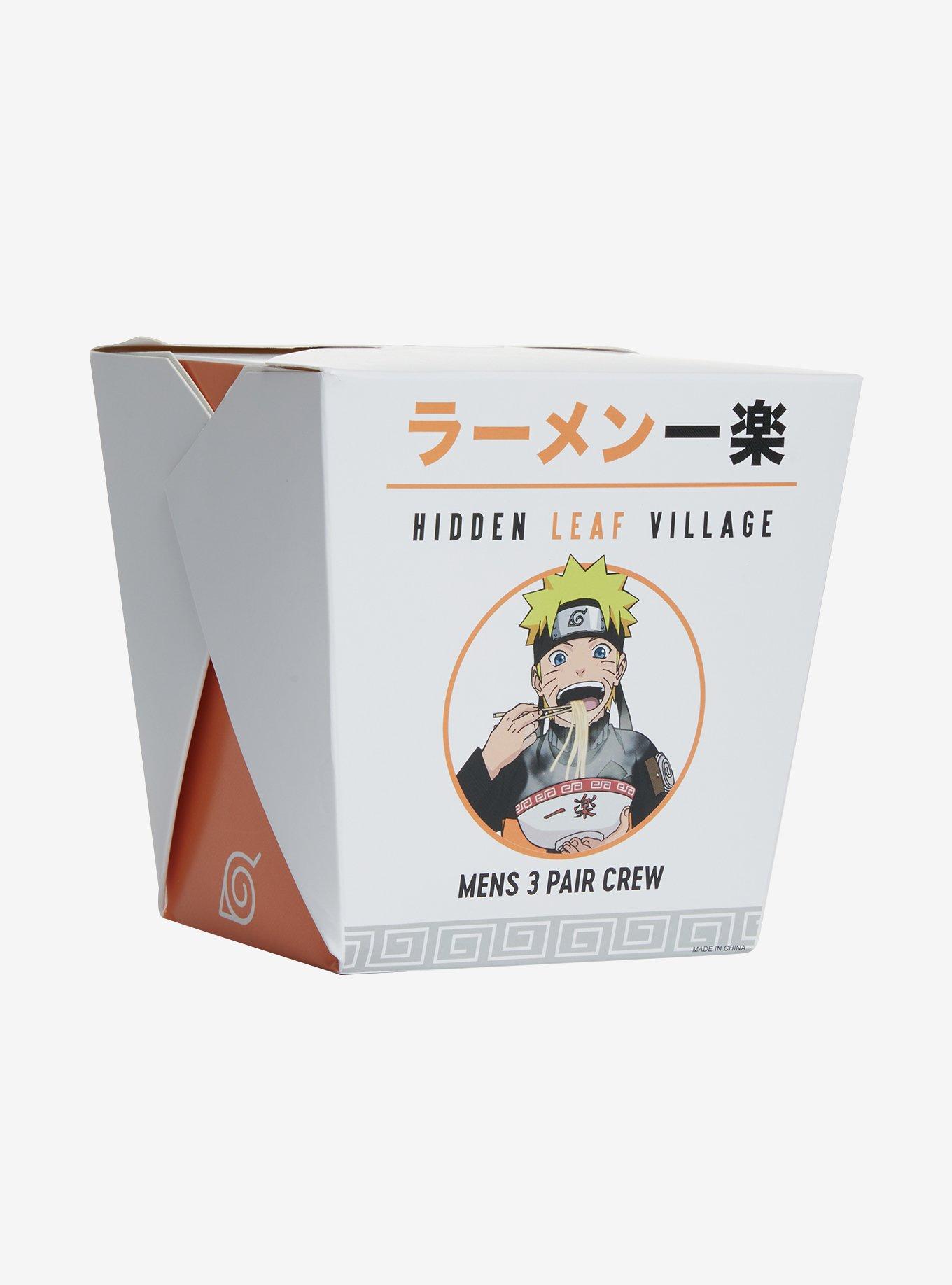 Naruto Shippuden Ramen Crew Socks 3 Pair, , hi-res