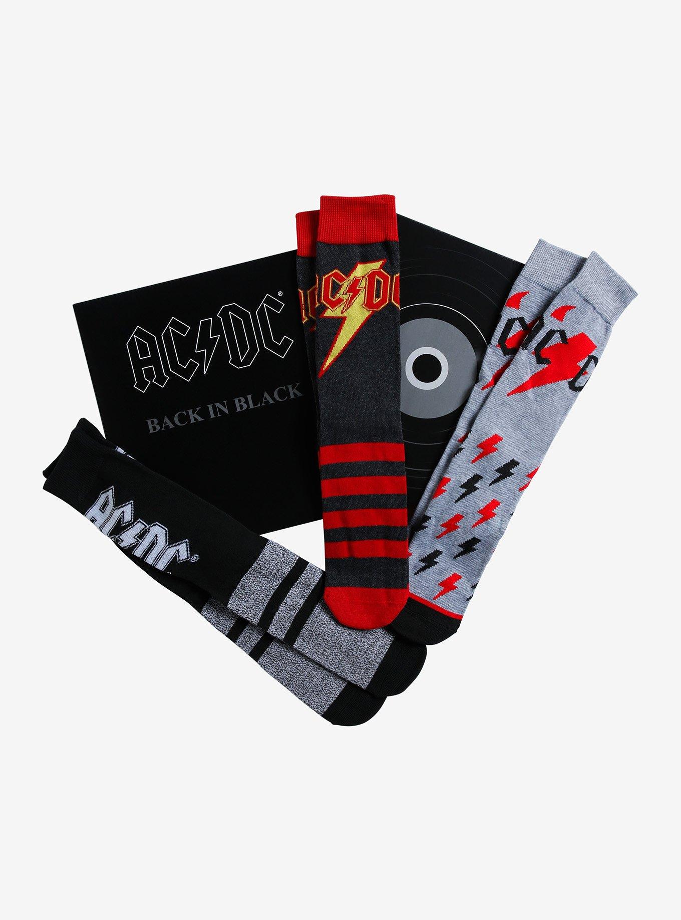 AC/DC Back In Black Crew Socks Gift Set | Hot Topic