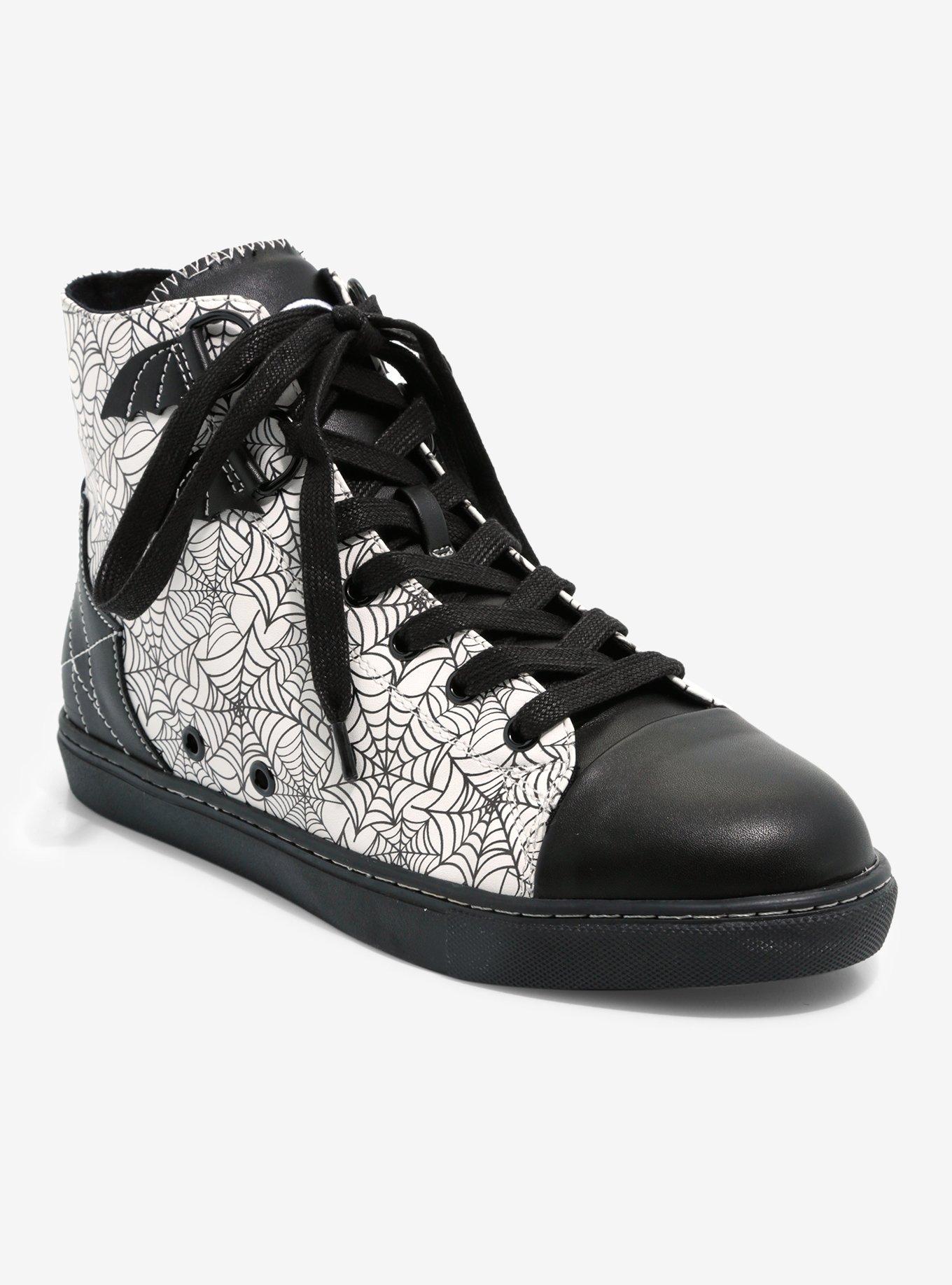Strange Cvlt Black & White Krypt Web Hi-Top Sneaker, MULTI, hi-res