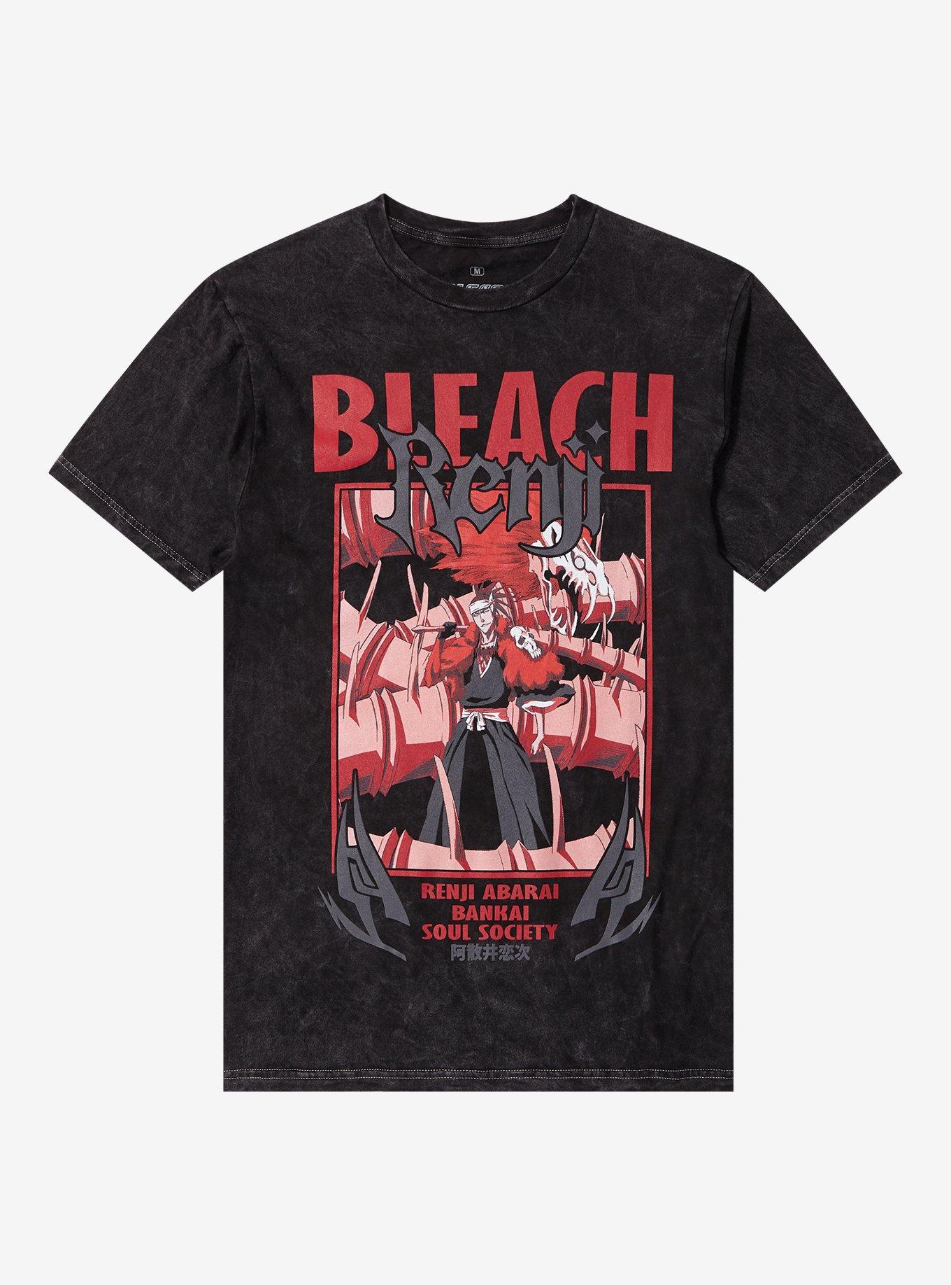 BLEACH Renji Abarai Dark Wash T-Shirt, BLACK, hi-res