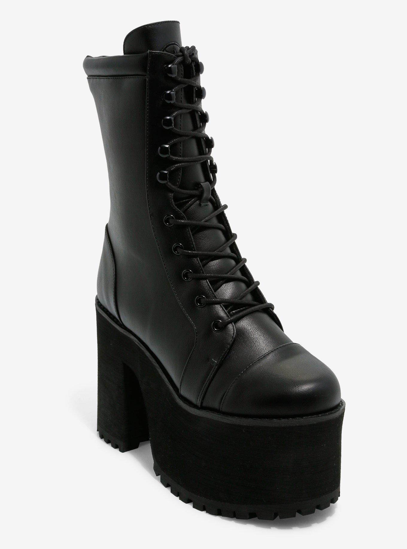 Strange Cvlt Black Raven Platform Boots, , hi-res