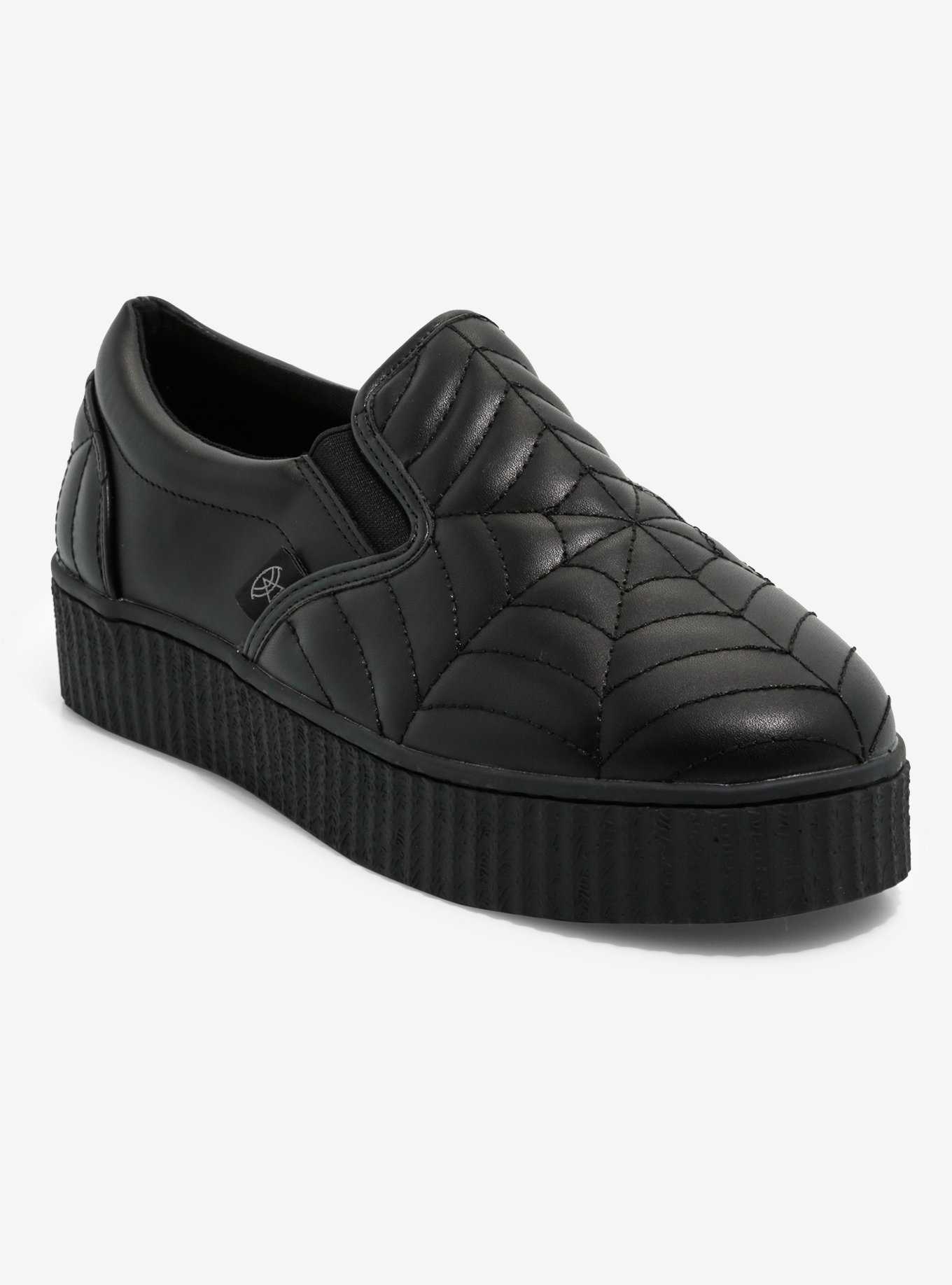 Strange Cvlt Krypt Black Web Slip-On Sneakers, , hi-res