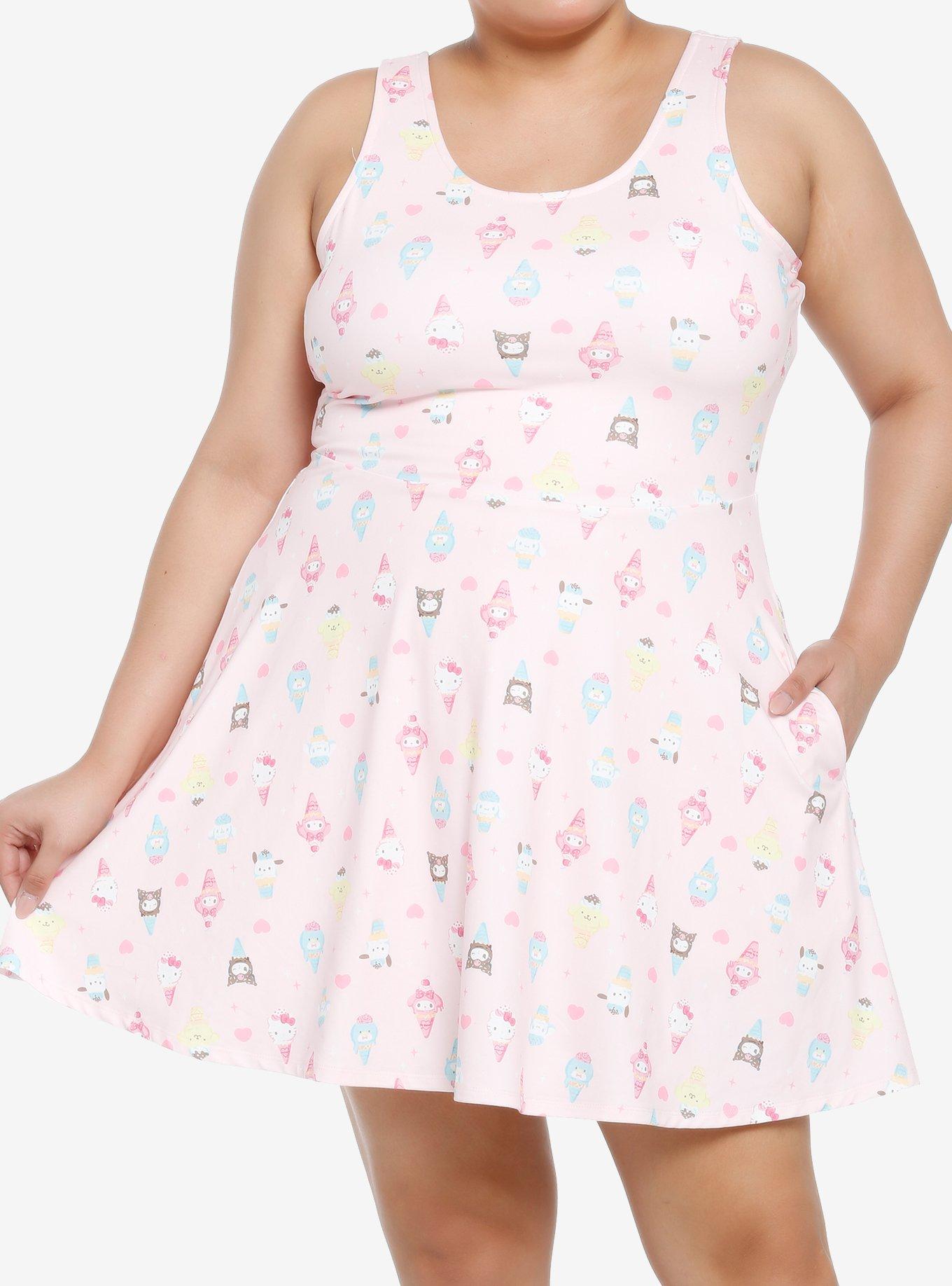 Hot Topic Hello Kitty And Friends Ice Cream Skater Dress Plus