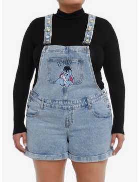 Disney Winnie The Pooh Eeyore Denim Shortalls Plus Size, , hi-res