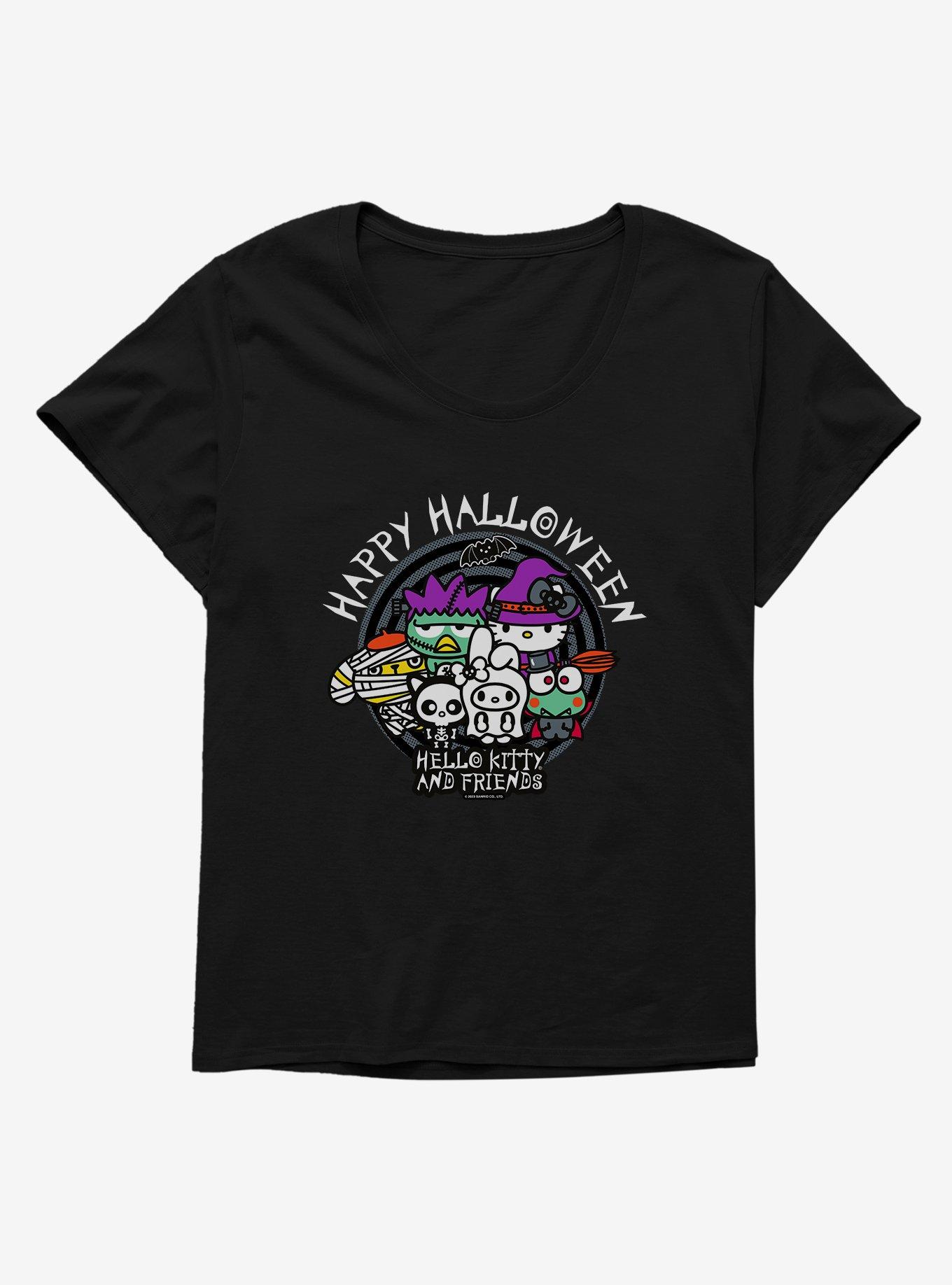 Hello Kitty And Friends Group Halloween Costume Womens T-Shirt Plus Size, BLACK, hi-res
