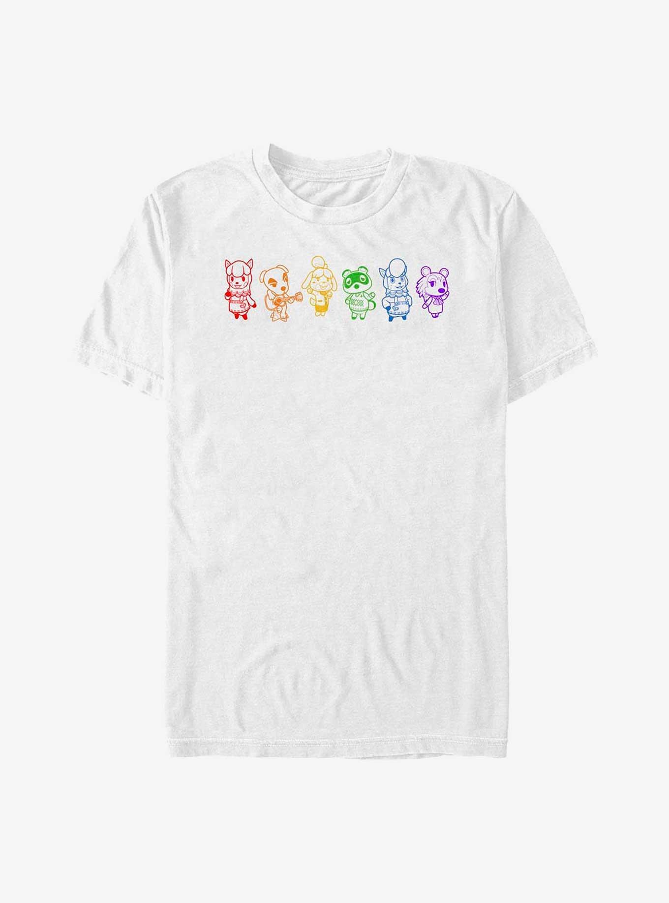 Nintendo Animal Crossing Line Art Rainbow Big & Tall T-Shirt, , hi-res