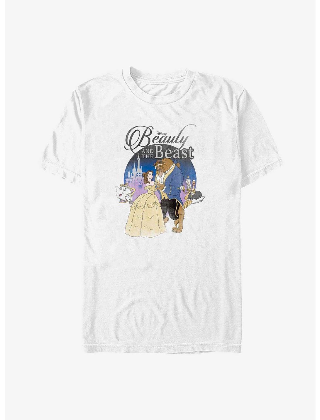 Disney Beauty and the Beast Classic Lovers Belle and Beast Big & Tall T-Shirt, WHITE, hi-res