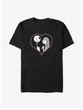 Disney The Nightmare Before Christmas Heart Stitch Jack and Sally Big & Tall T-Shirt, BLACK, hi-res