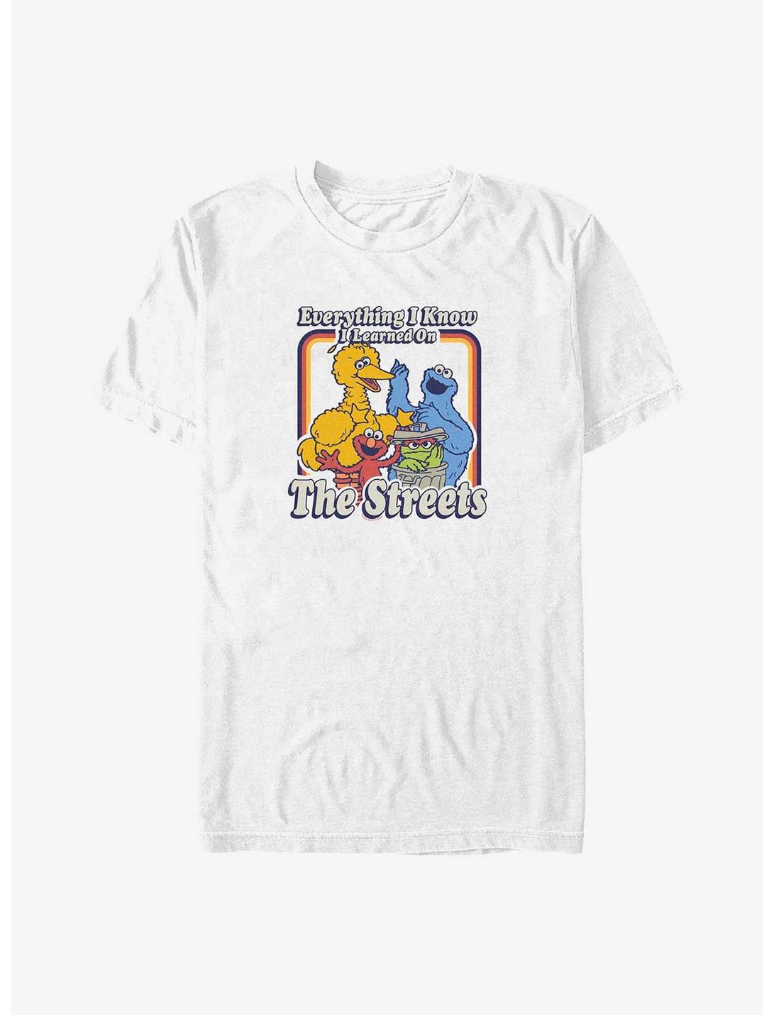 Sesame Street I Learned On The Streets Big & Tall T-Shirt, WHITE, hi-res
