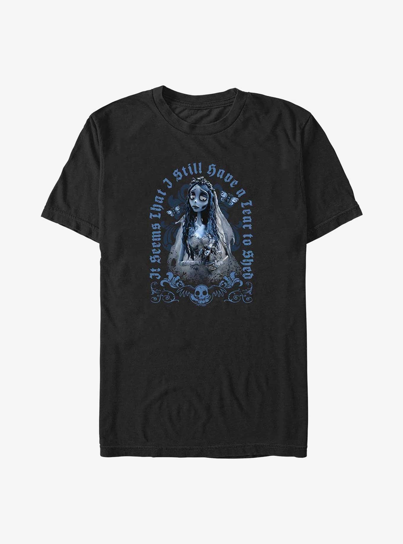 Tim Burton's Corpse Bride Emily Tear To Shed Big & Tall T-Shirt, BLACK, hi-res