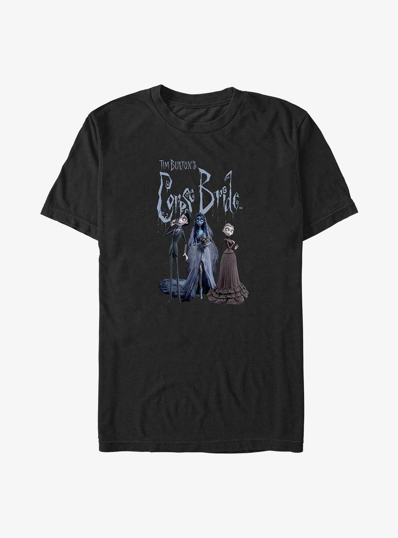 Tim Burton's Corpse Bride Group Shot Big & Tall T-Shirt, BLACK, hi-res