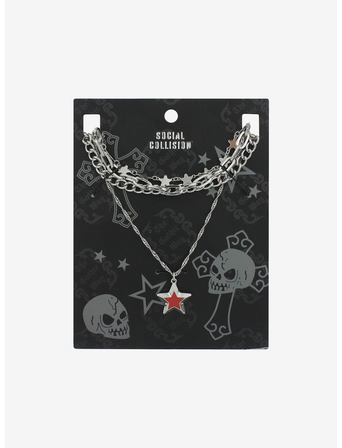 Social Collision Star Chain Necklace Set, , hi-res