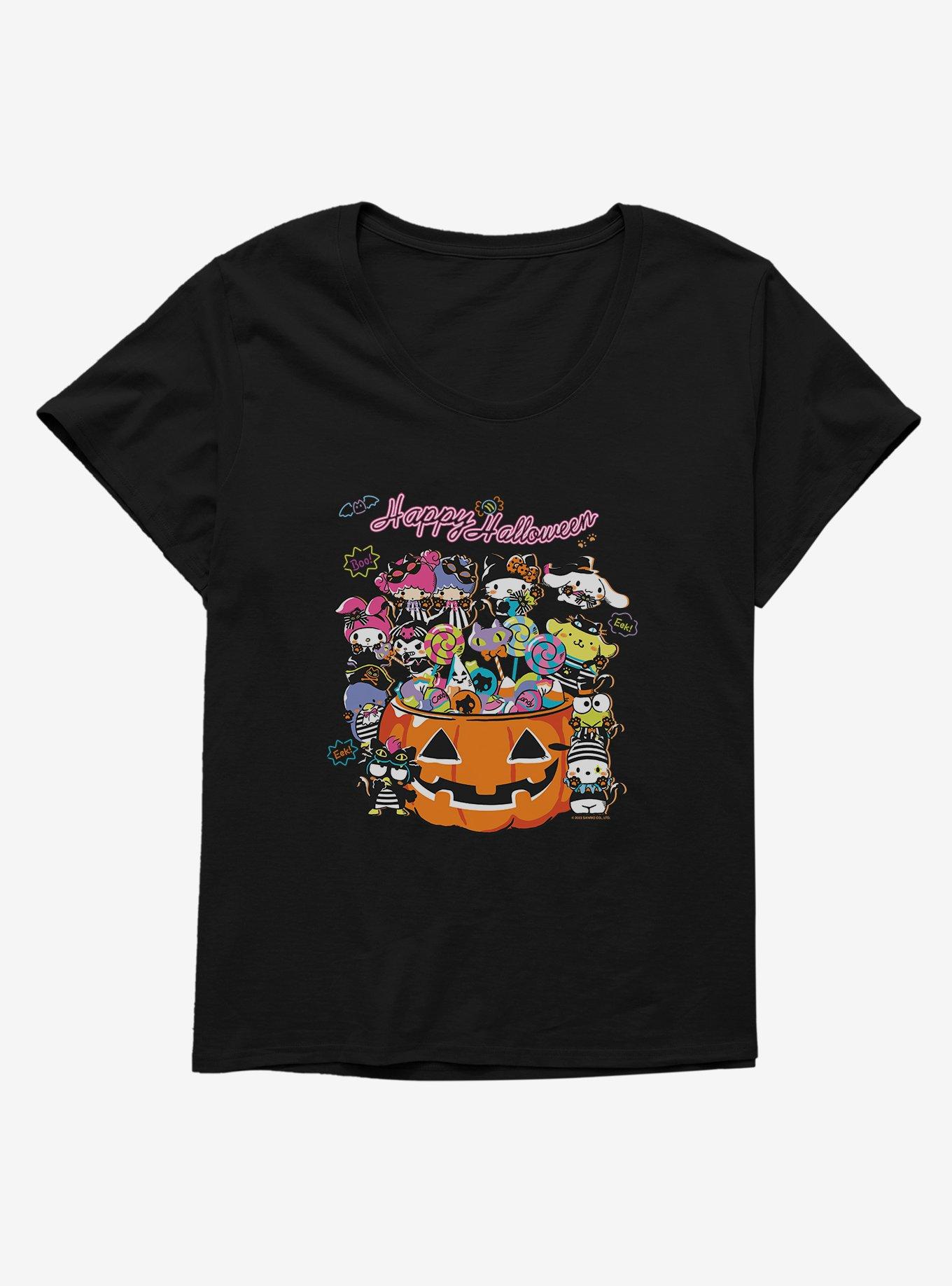 Hello Kitty And Friends Happy Halloween Group Candy Womens T-Shirt Plus Size, BLACK, hi-res