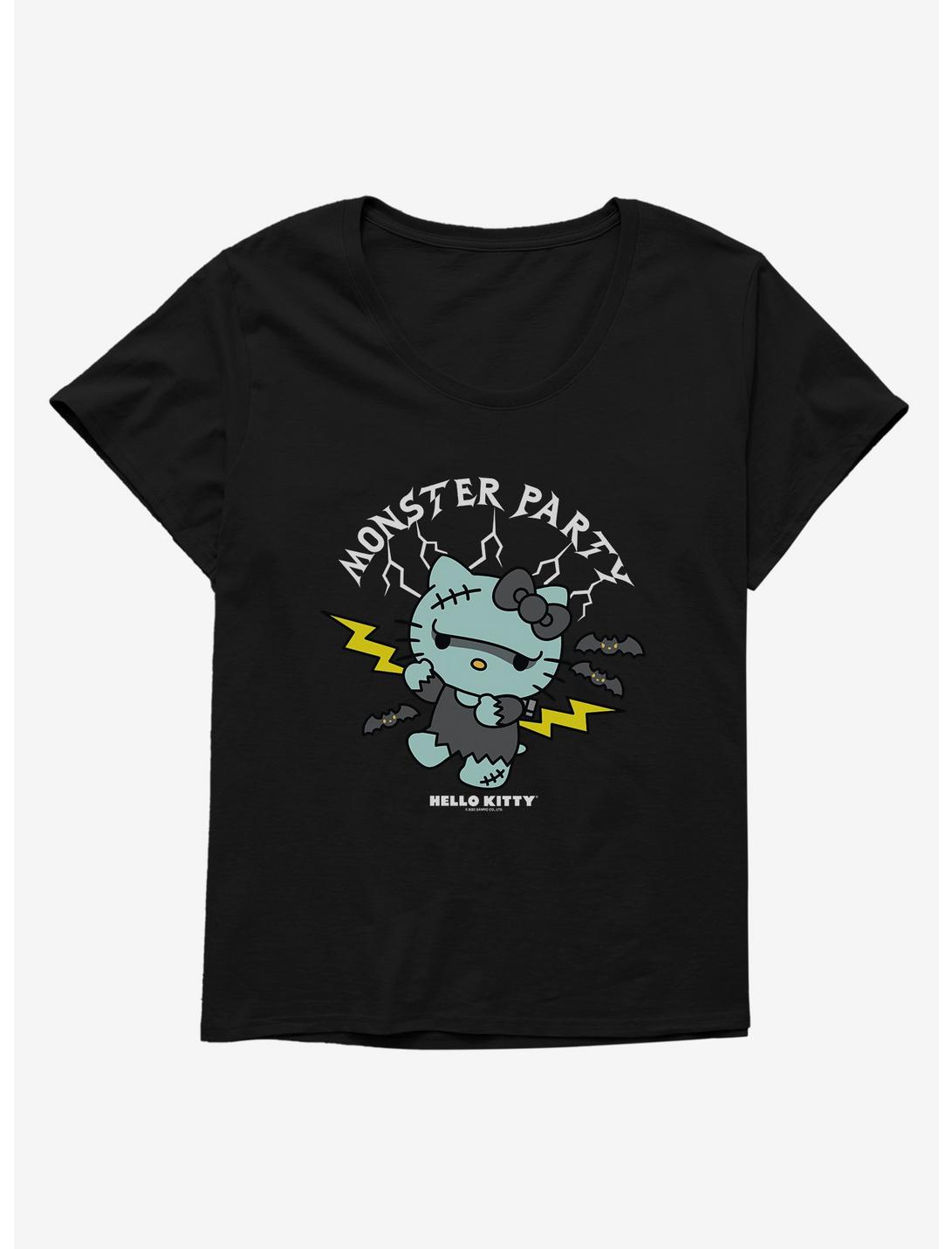 Hello Kitty Monster Party Frankenstein Womens T-Shirt Plus Size, BLACK, hi-res