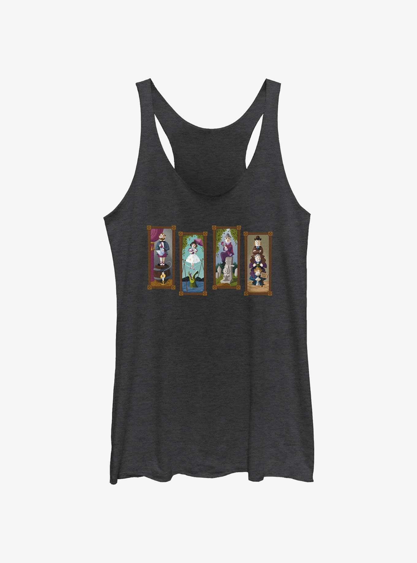 Disney The Haunted Mansion Stretching Portraits Girls Tank, BLK HTR, hi-res