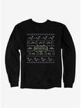 Beetlejuice Ugly Christmas Sweater Pattern Sweatshirt, BLACK, hi-res