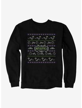 Beetlejuice Ugly Christmas Sweater Pattern Sweatshirt, , hi-res