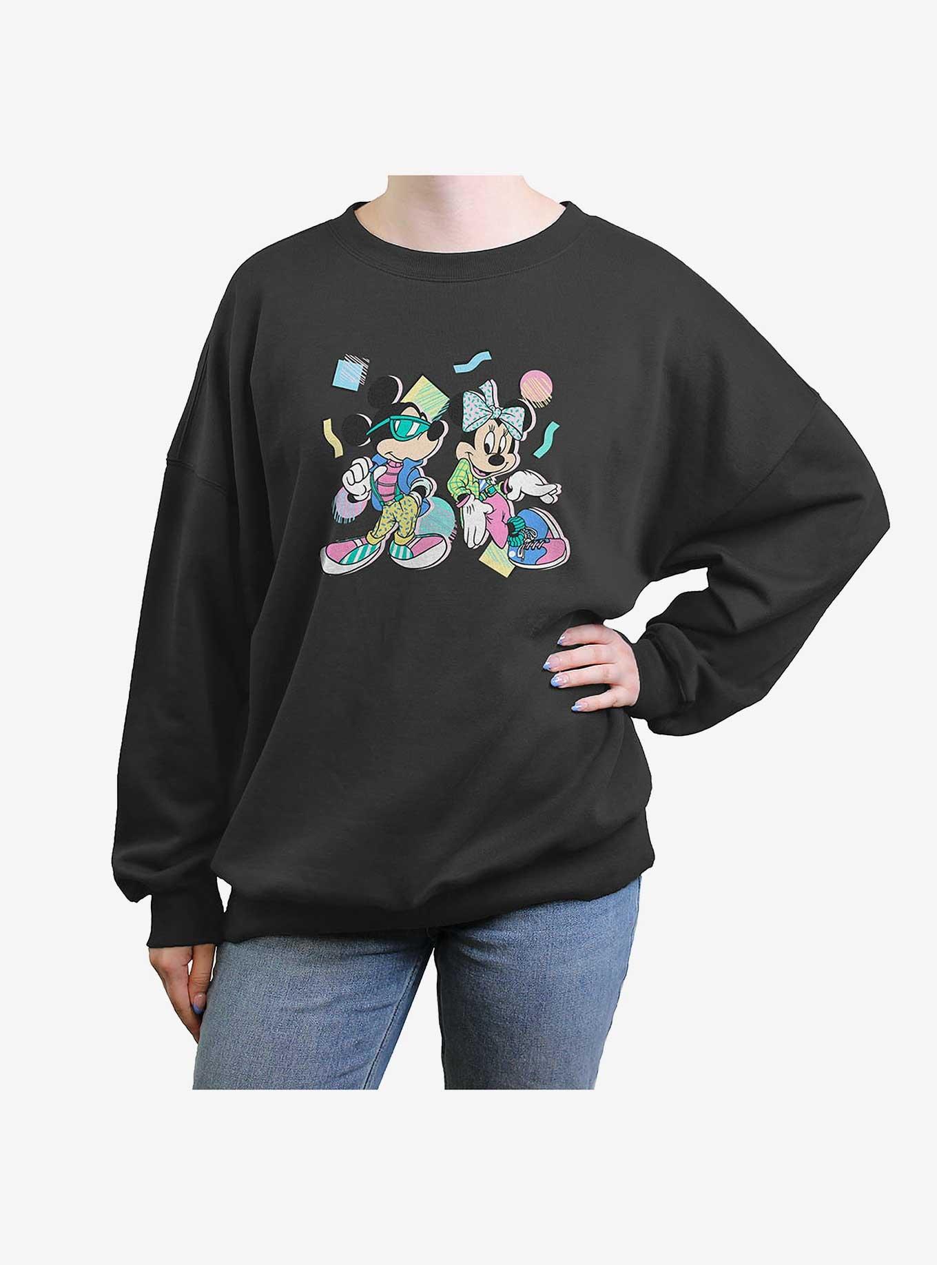 Disney Mickey Mouse & Minnie 80s Womens Oversized Crewneck, , hi-res