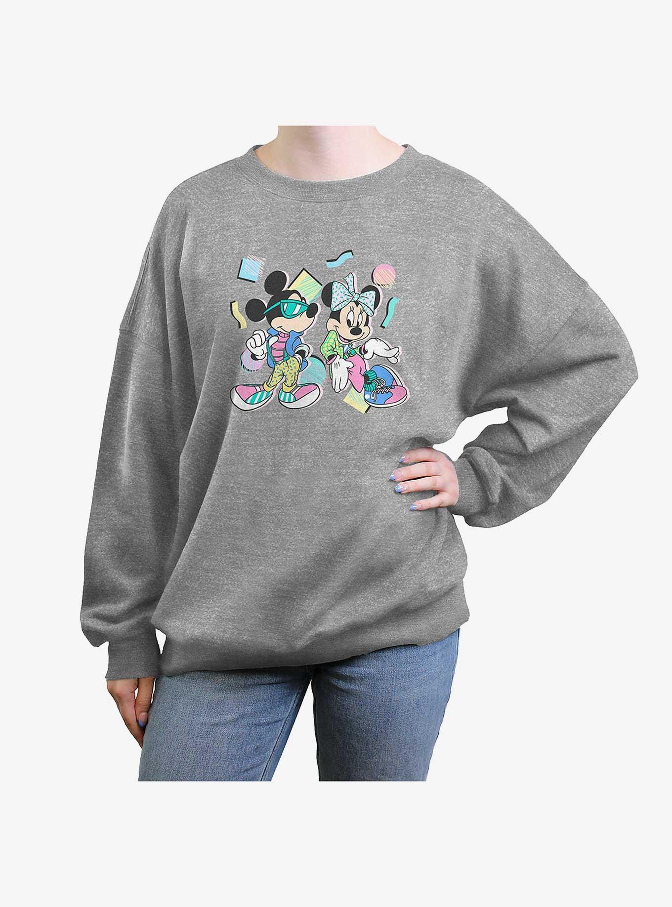 Disney Mickey Mouse & Minnie 80s Womens Oversized Crewneck, , hi-res