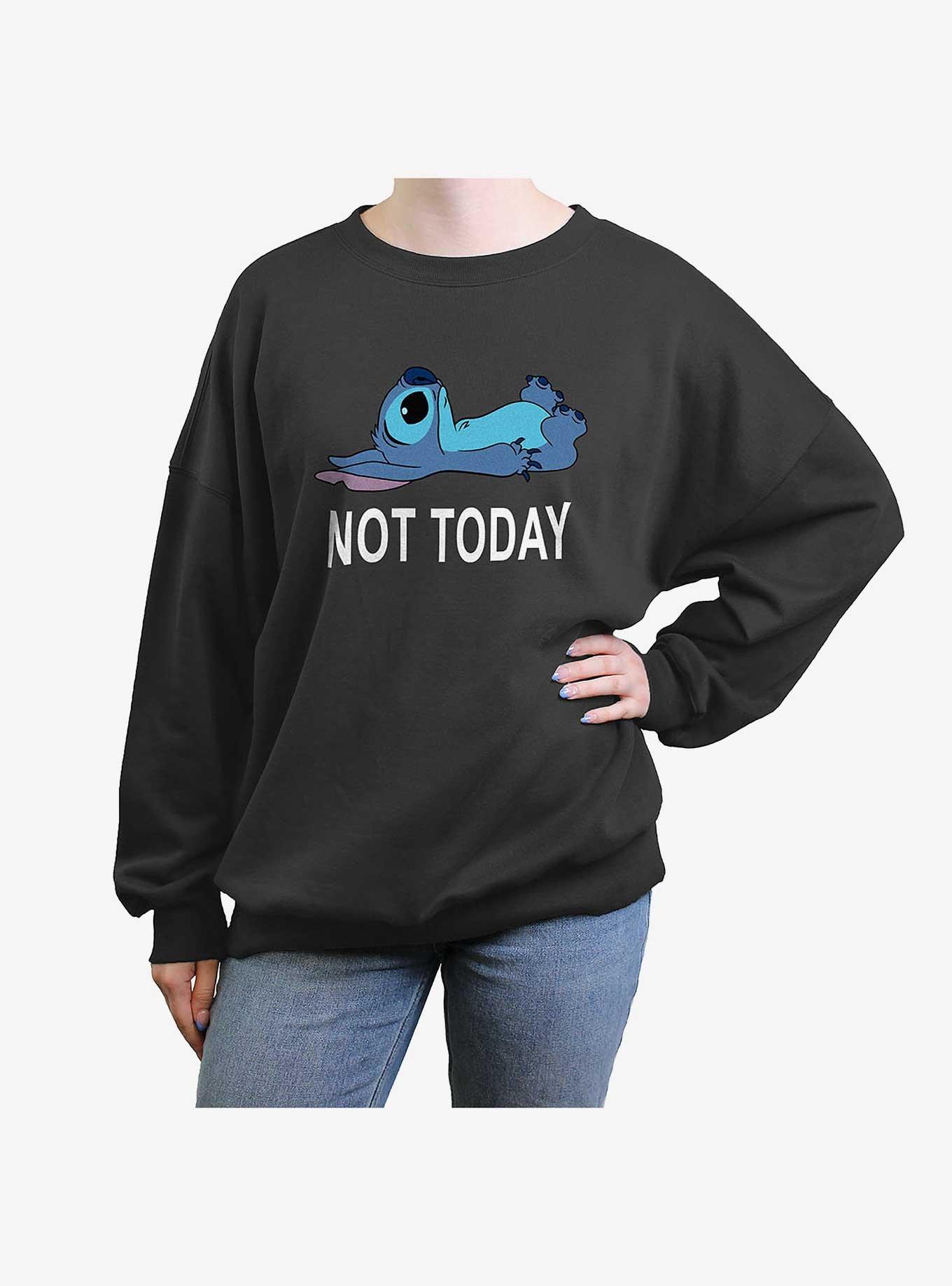 Disney Lilo & Stitch Not Today Womens Oversized Crewneck, , hi-res