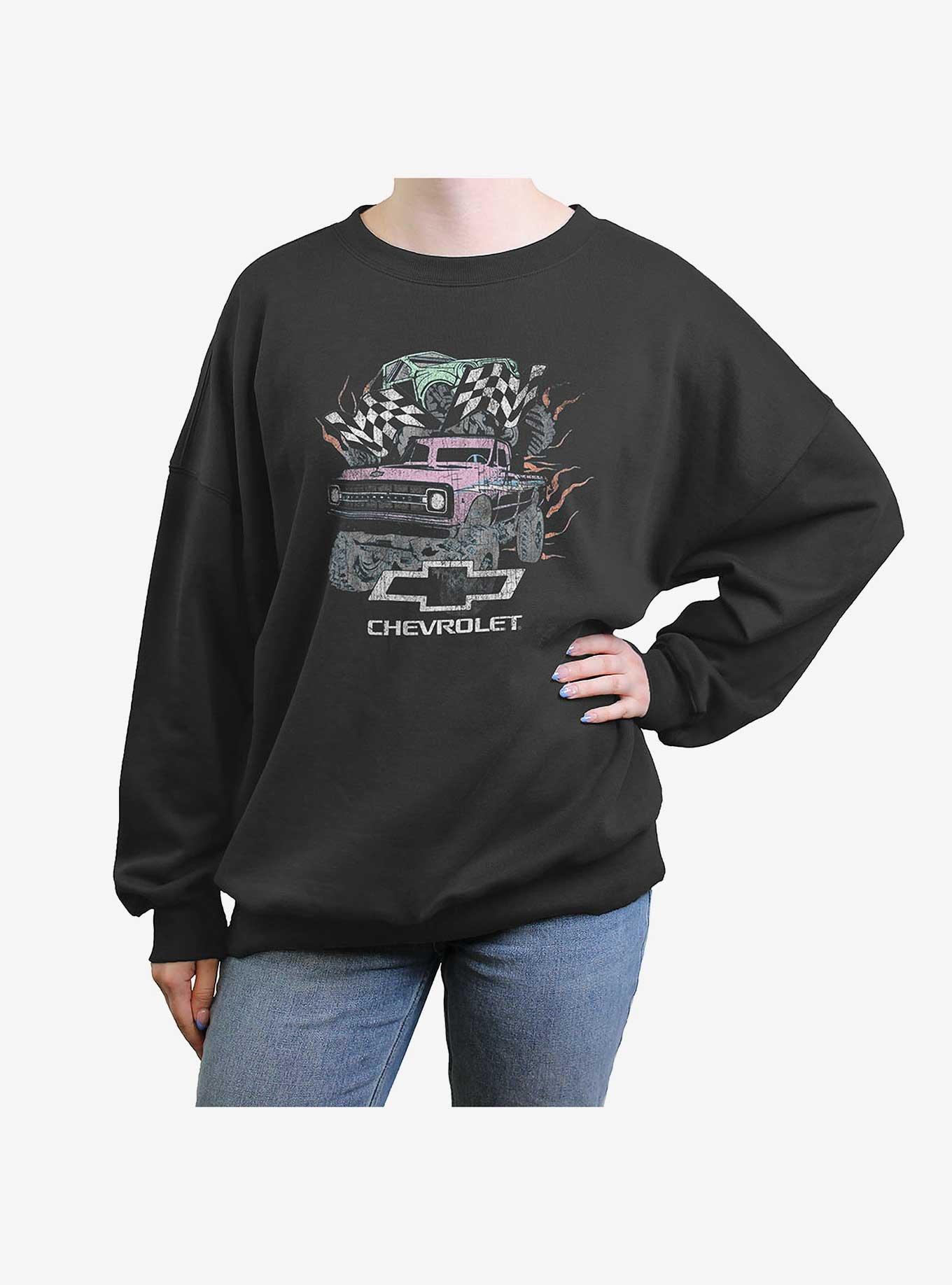 General Motors Chevorlet Monster Trucks Womens Oversized Crewneck, , hi-res