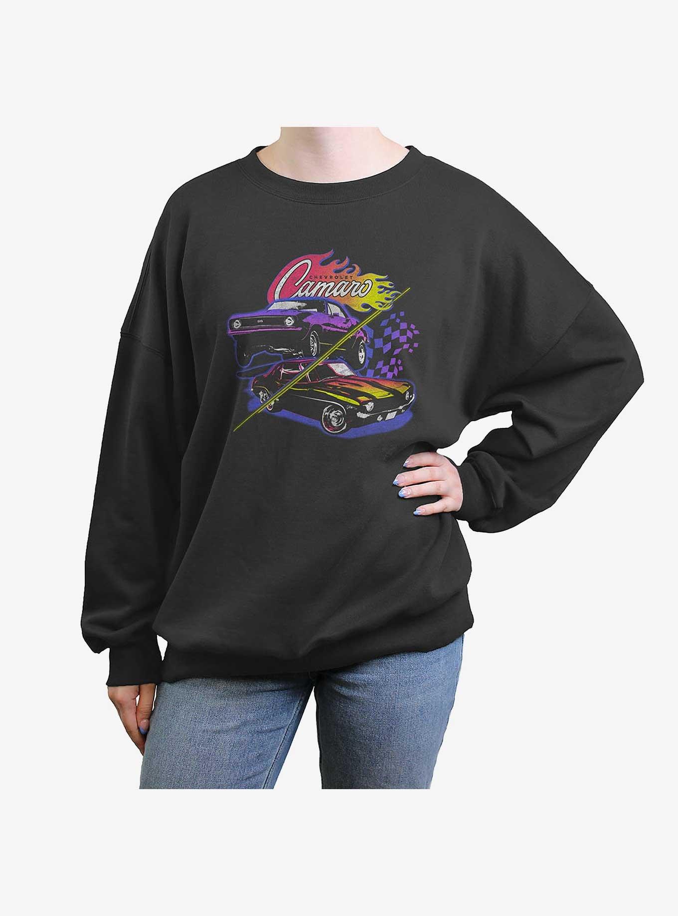 General Motors Chevy Split Camaros Womens Oversized Crewneck, , hi-res