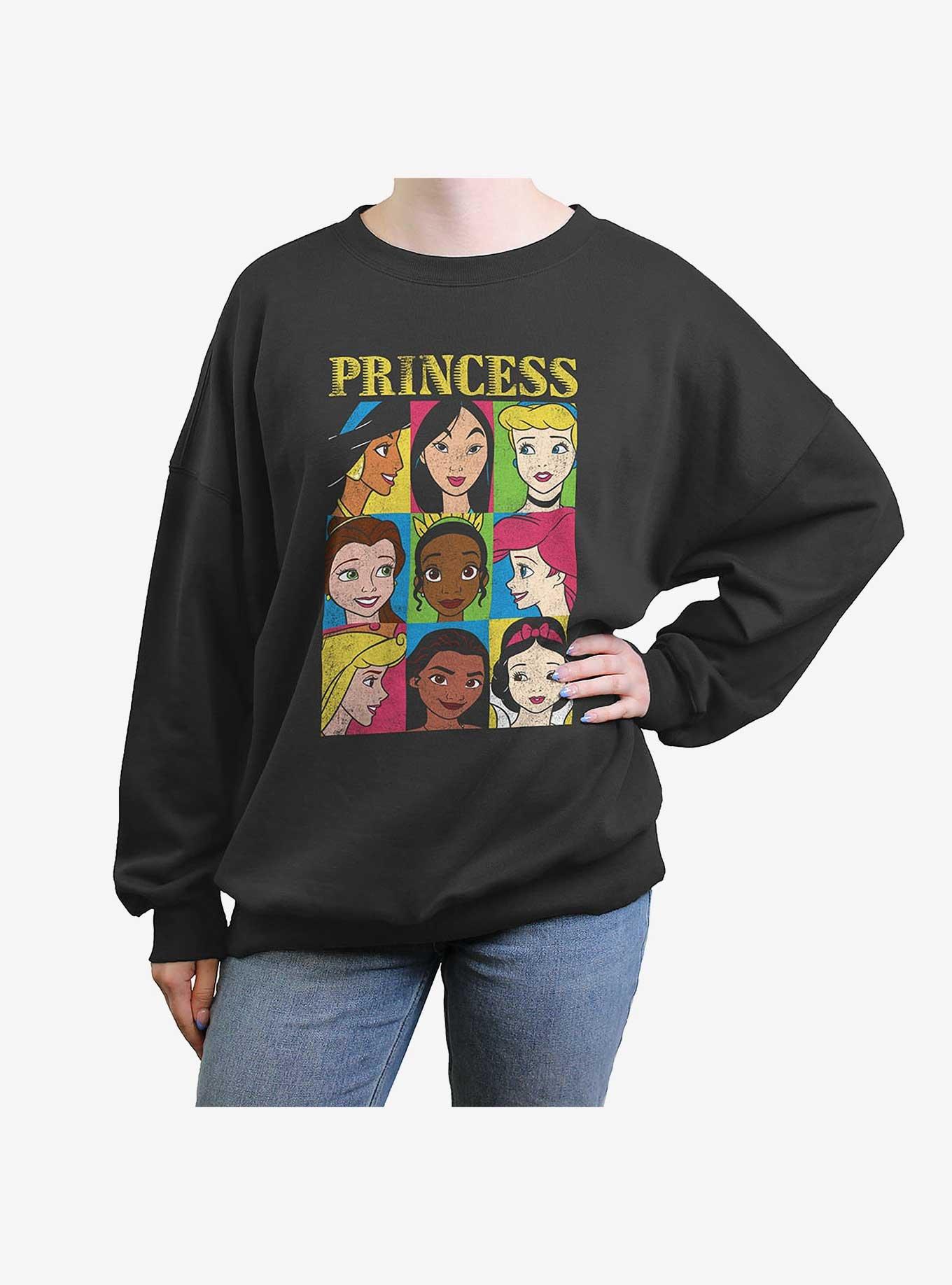 Disney Princesses Nine Box Womens Oversized Crewneck, , hi-res