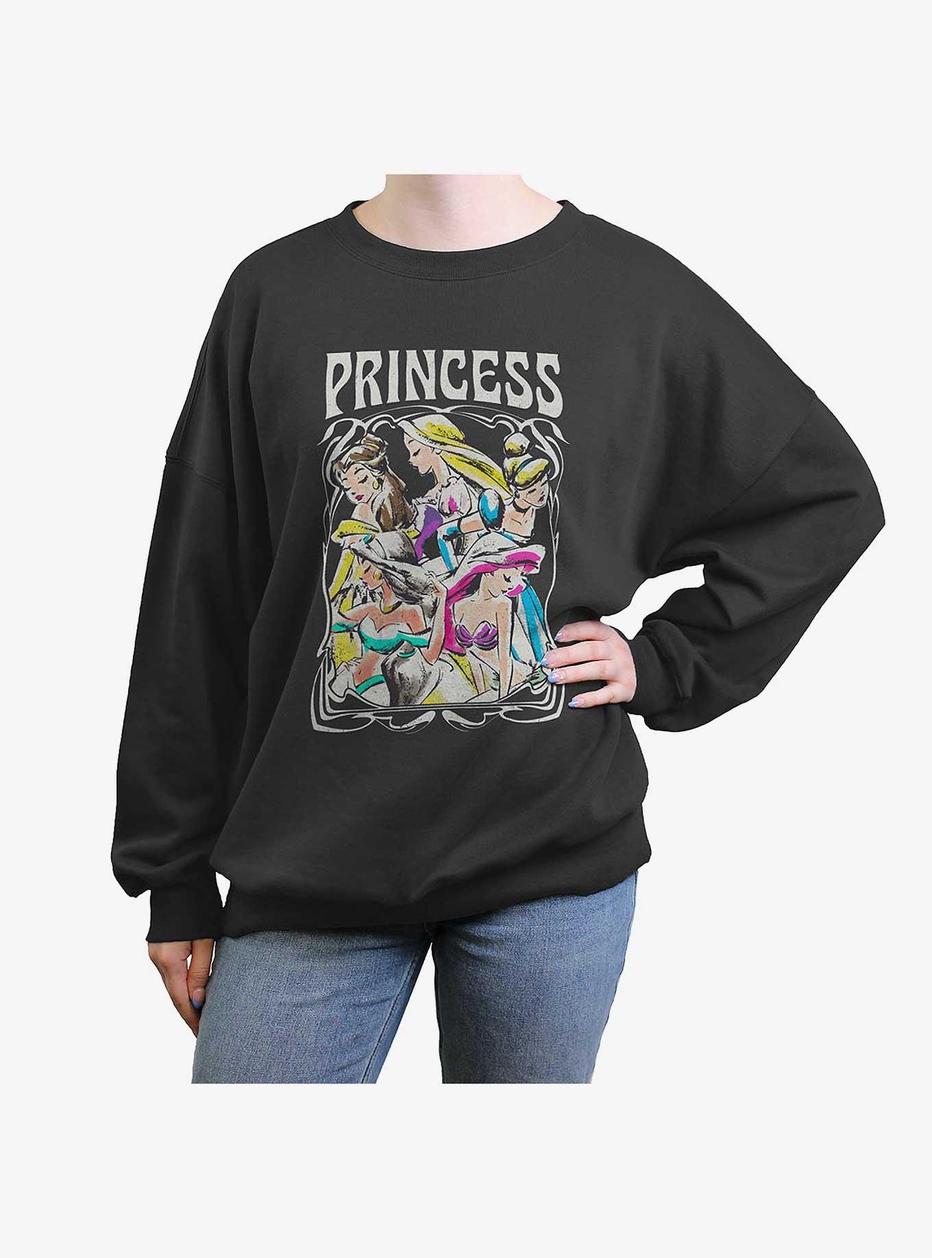 Disney Princesses Retro Princess Womens Oversized Crewneck, , hi-res