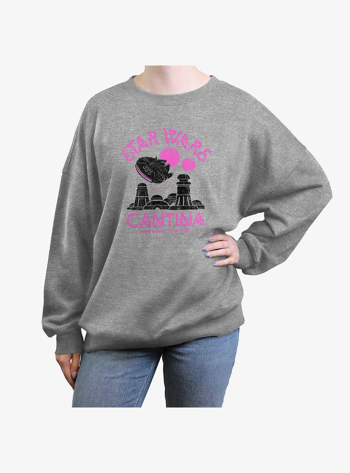 Star Wars Mos Eisley Cantina Womens Oversized Crewneck, HEATHER GR, hi-res