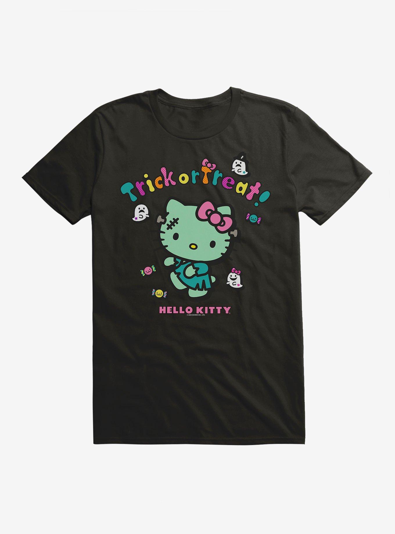 Hello Kitty Trick Or Treat Frankenstein T-Shirt, BLACK, hi-res