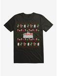 We Bear Bears Festive Ugly Christmas Pattern T-Shirt, BLACK, hi-res
