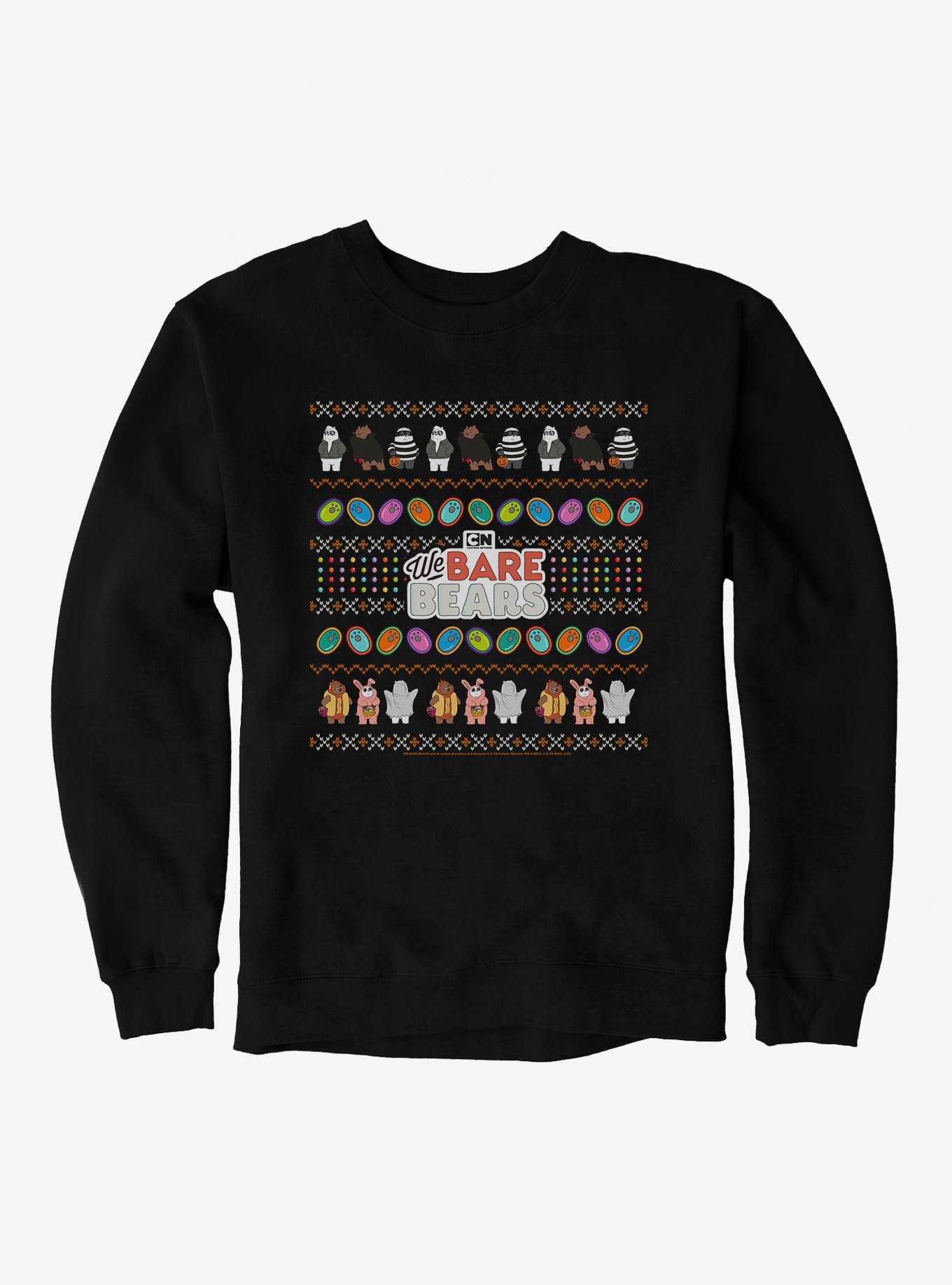 We Bear Bears Halloween Ugly Christmas Pattern Sweatshirt, , hi-res