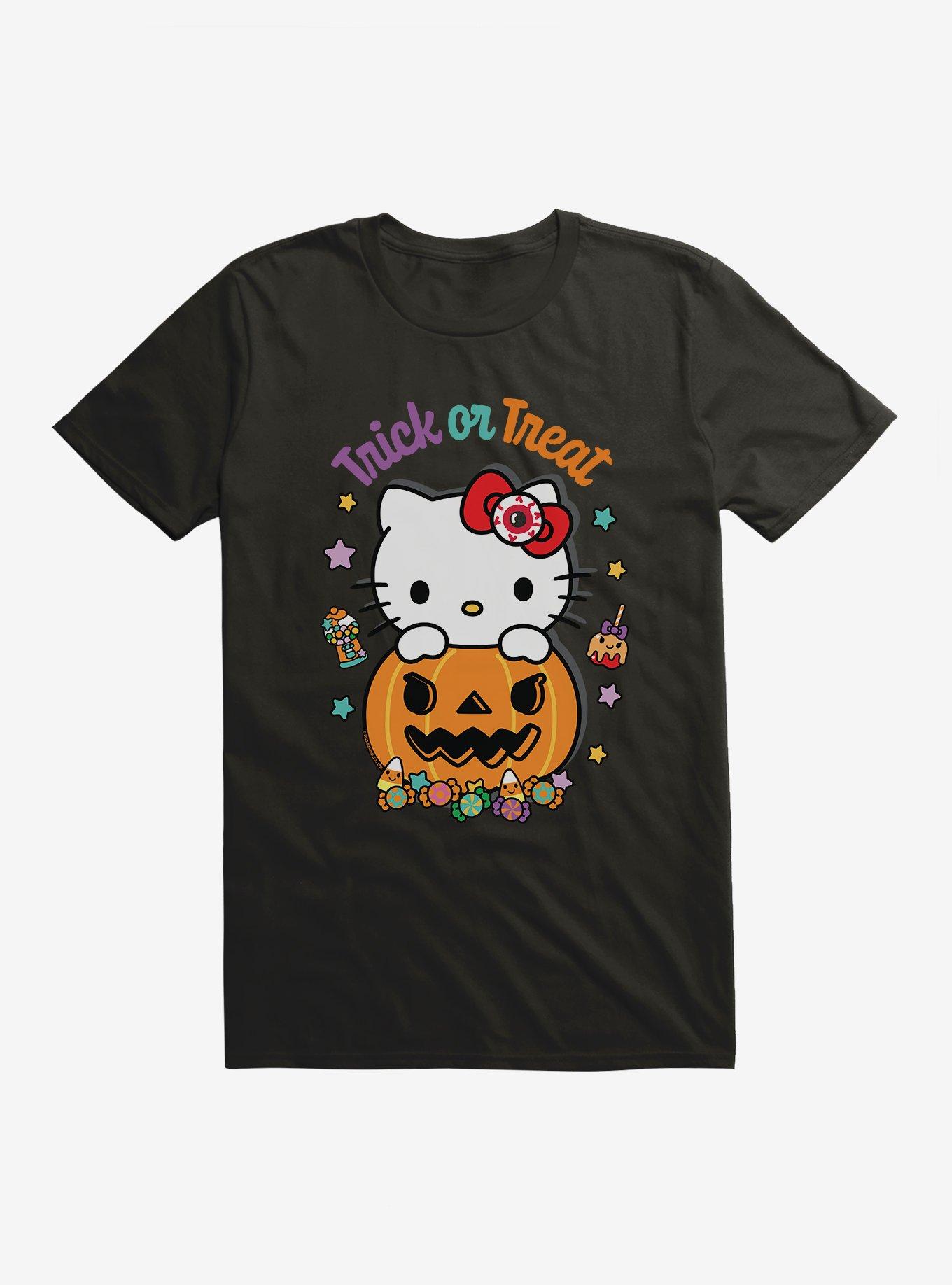 Hello Kitty Trick Or Treat Candy T-Shirt, BLACK, hi-res