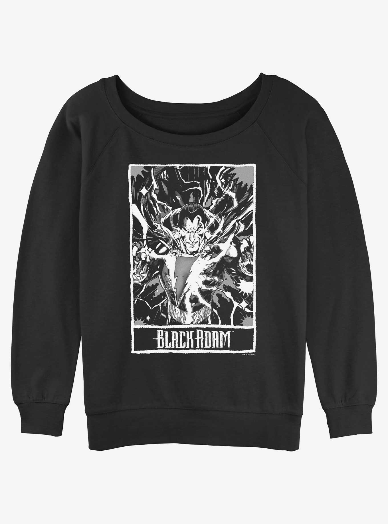 DC Black Adam Poster Womens Slouchy Sweatshirt, , hi-res