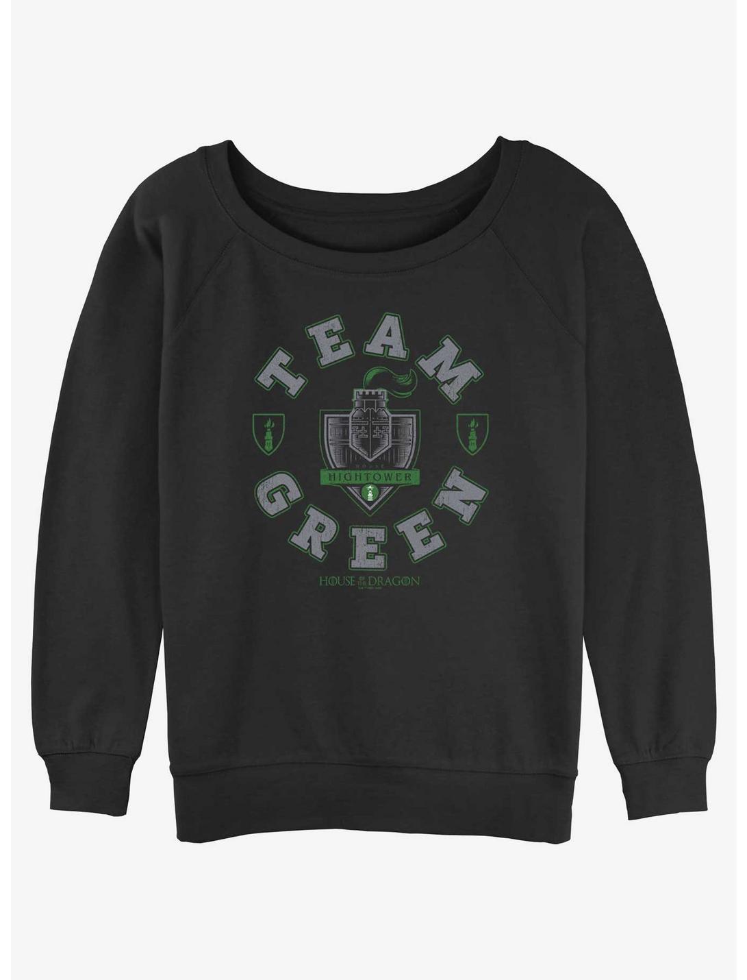 House of the Dragon Team Green Hightower Womens Slouchy Sweatshirt, BLACK, hi-res