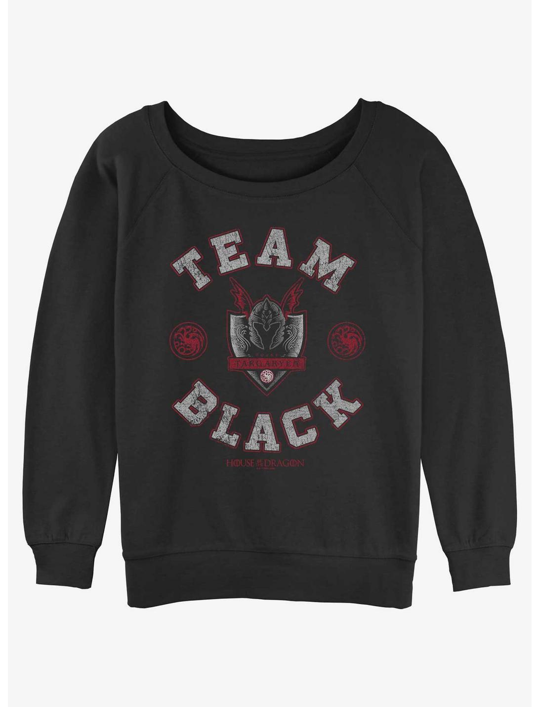 House of the Dragon Team Black Targaryen Womens Slouchy Sweatshirt, BLACK, hi-res