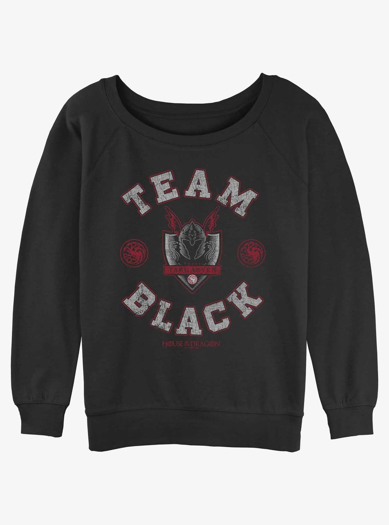 House of the Dragon Team Black Targaryen Womens Slouchy Sweatshirt, BLACK, hi-res
