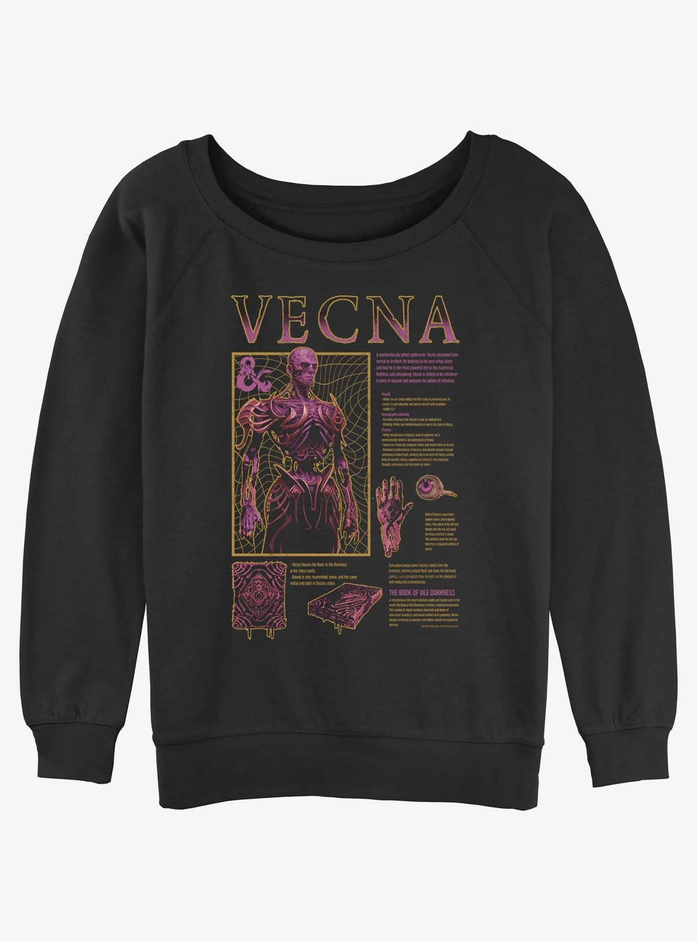 Dungeons & Dragons Vecna Schematic Womens Slouchy Sweatshirt, BLACK, hi-res