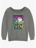 Teenage Mutant Ninja Turtles Vintage Turtles Poster Womens Slouchy Sweatshirt, GRAY HTR, hi-res