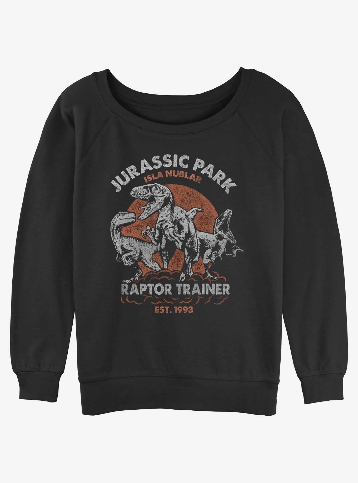 Jurassic Park Raptor Trainer Womens Slouchy Sweatshirt, BLACK, hi-res