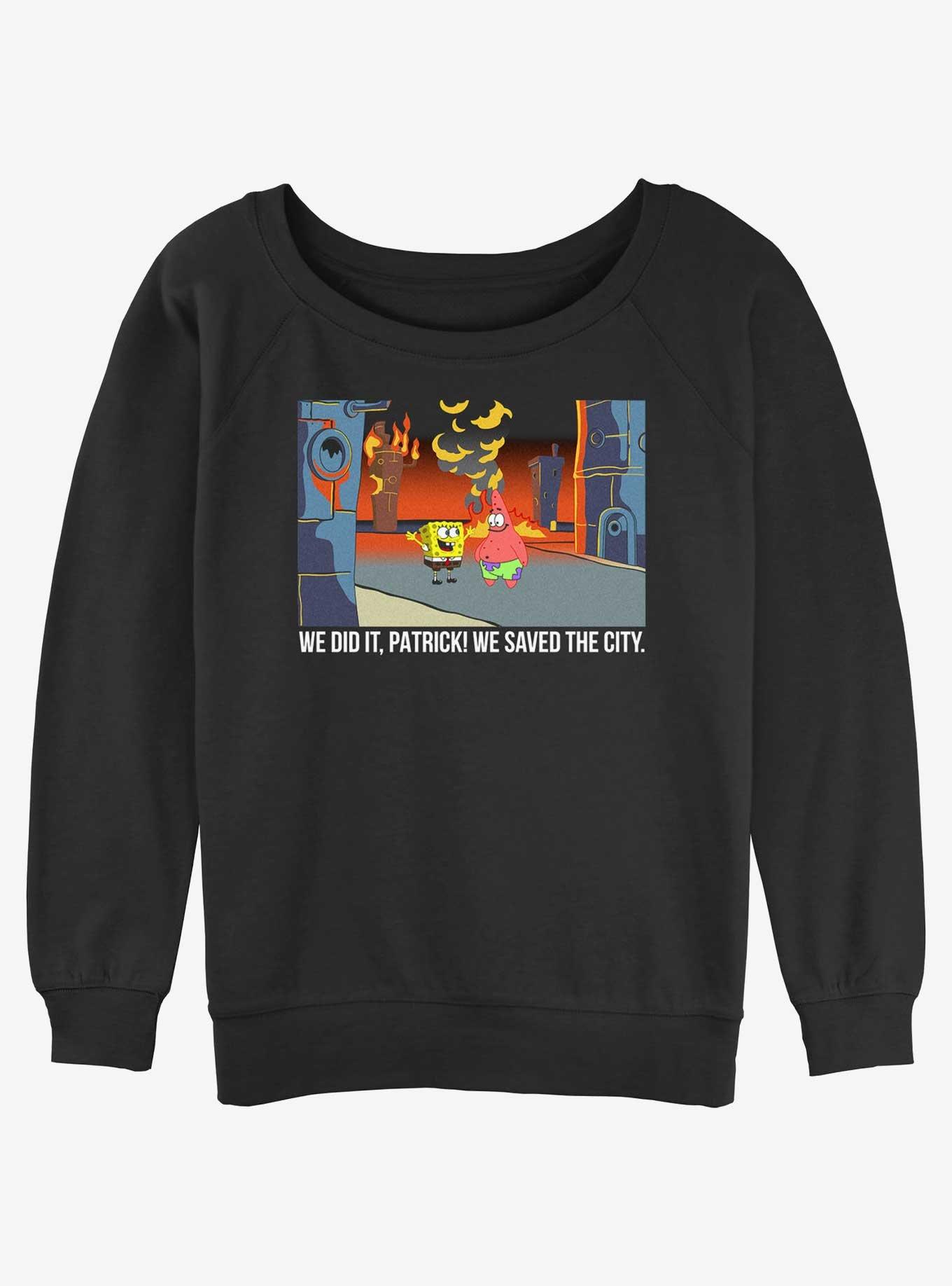 Spongebob Squarepants We Saved The City Womens Slouchy Sweatshirt, , hi-res