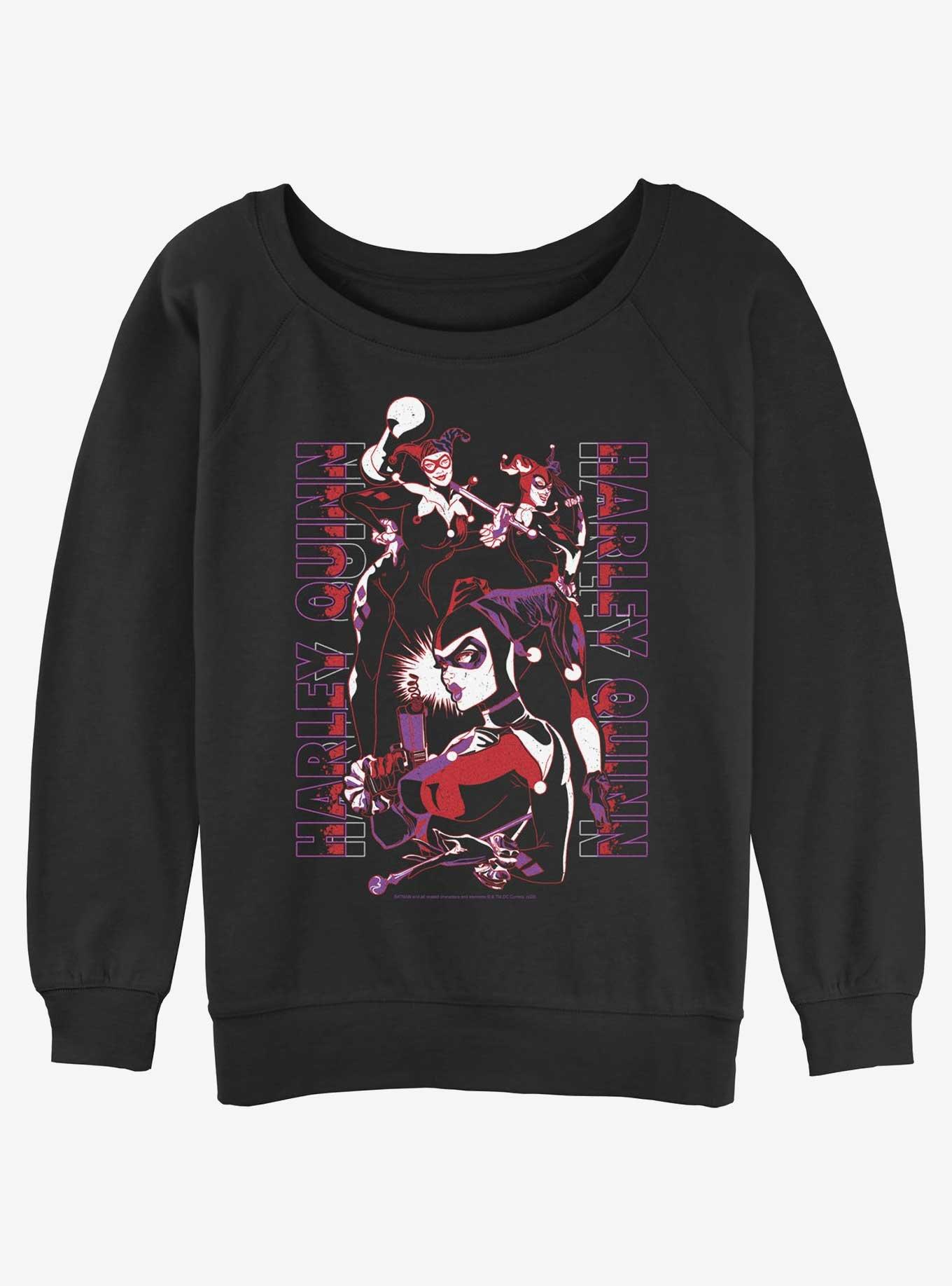 DC Batman Harley Quinn Triple Threat Womens Slouchy Sweatshirt, , hi-res