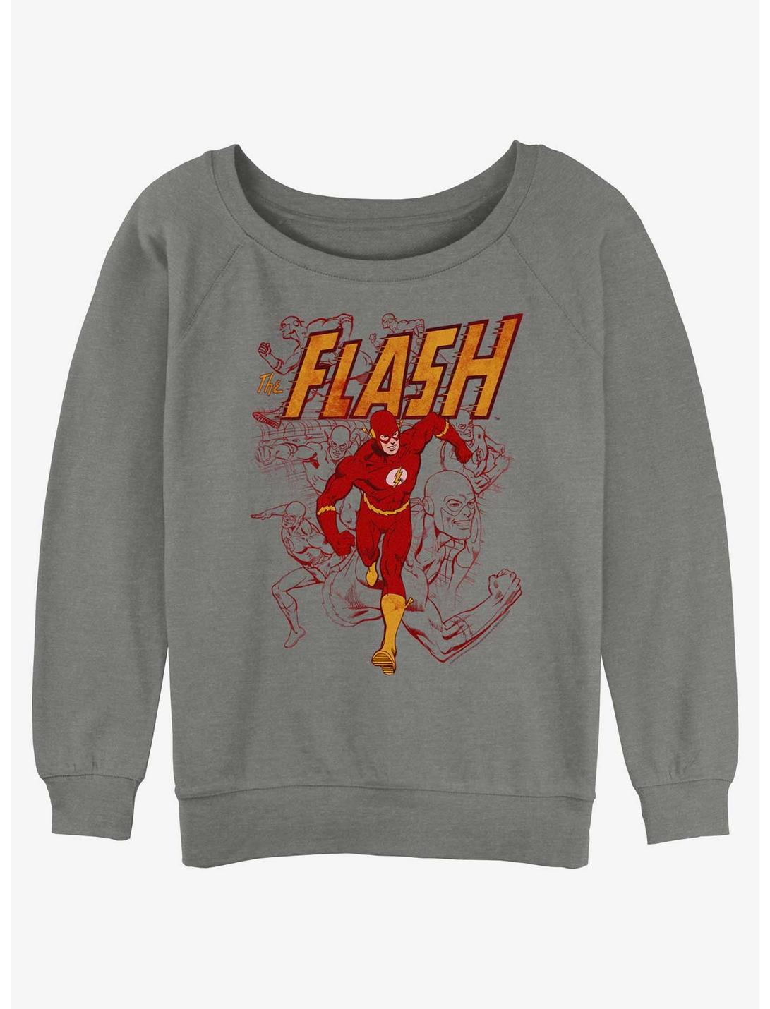 DC The Flash Going Fast Womens Slouchy Sweatshirt, GRAY HTR, hi-res