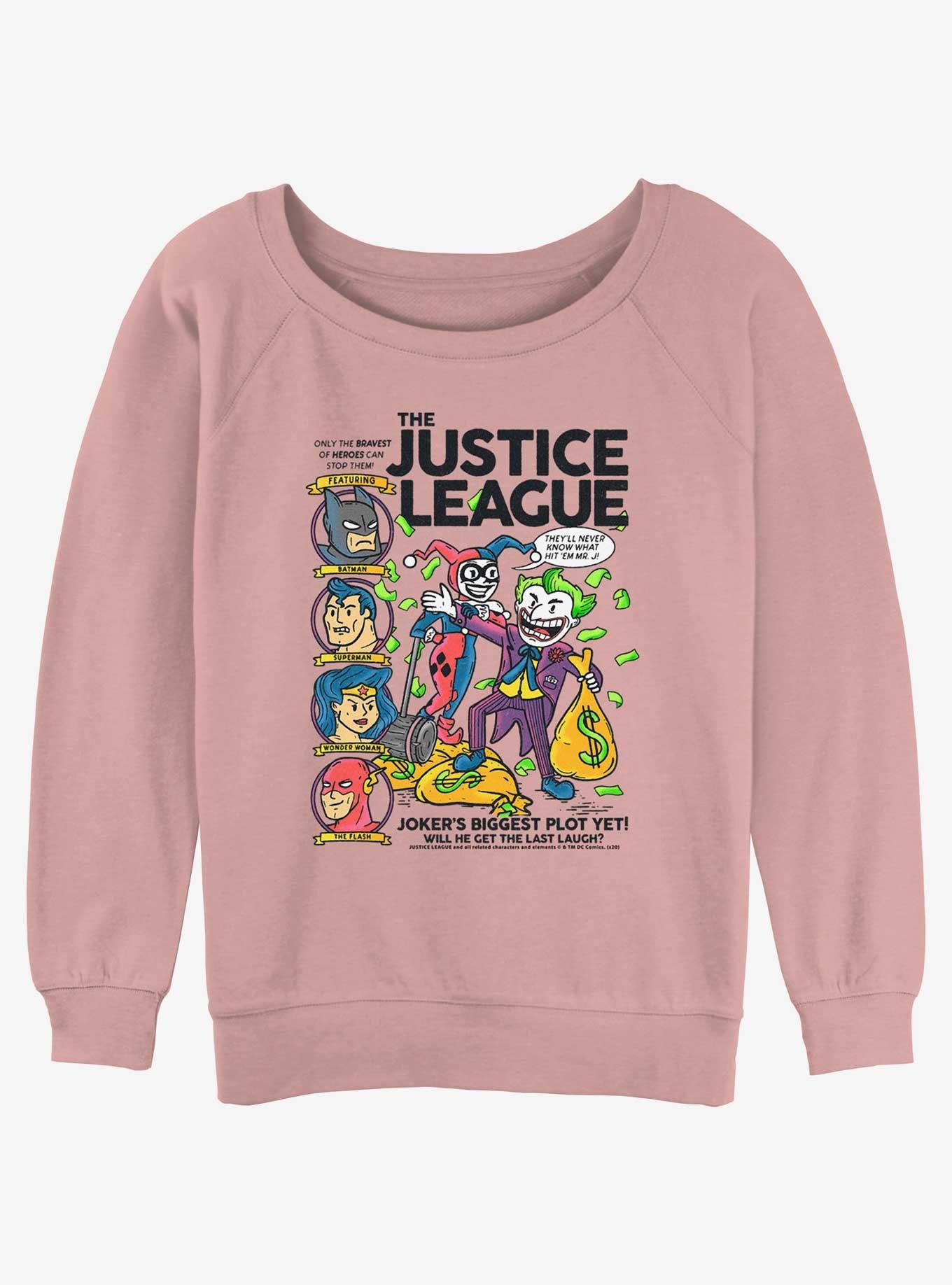 DC Joker Cartoon Cover Womens Slouchy Sweatshirt, , hi-res