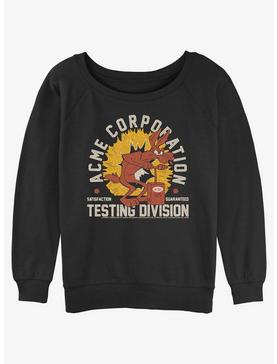 Looney Tunes Acme Corporation Testing Division Womens Slouchy Sweatshirt, , hi-res