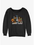 Looney Tunes Looney Crew Womens Slouchy Sweatshirt, BLACK, hi-res
