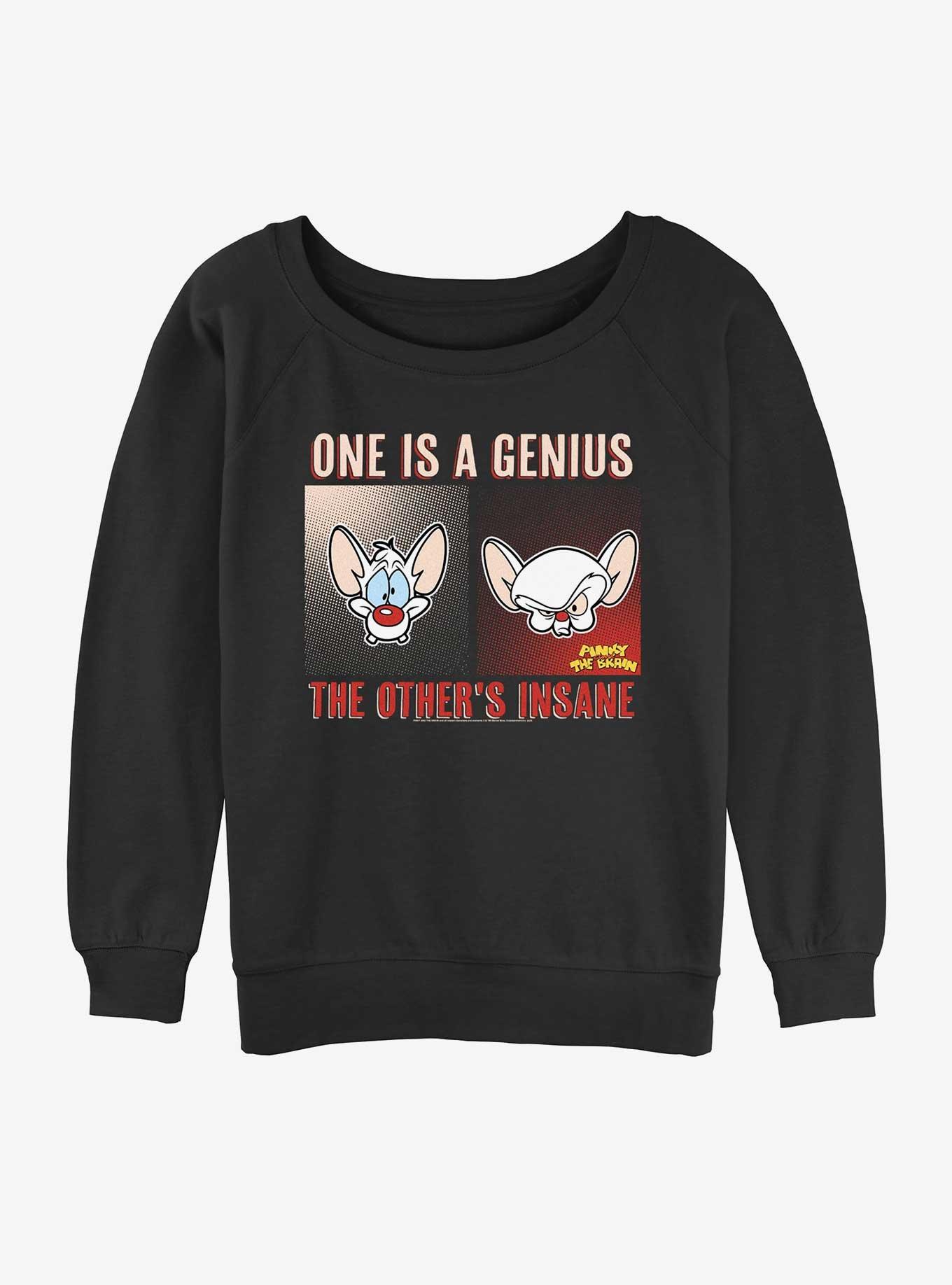 Pinky and the Brain Genius And Insane Womens Slouchy Sweatshirt, , hi-res