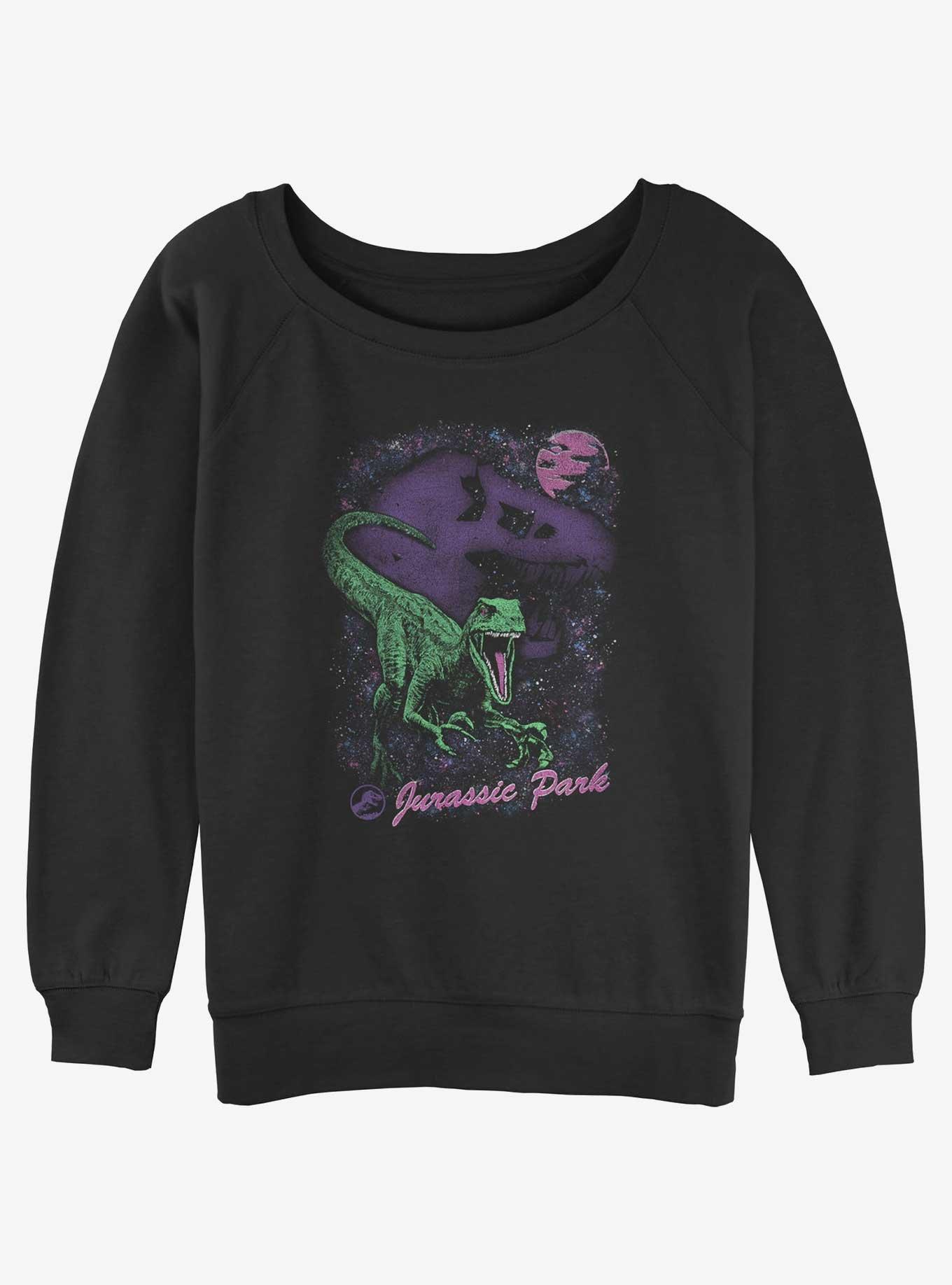 Jurassic Park Dusted Dino Womens Slouchy Sweatshirt, BLACK, hi-res