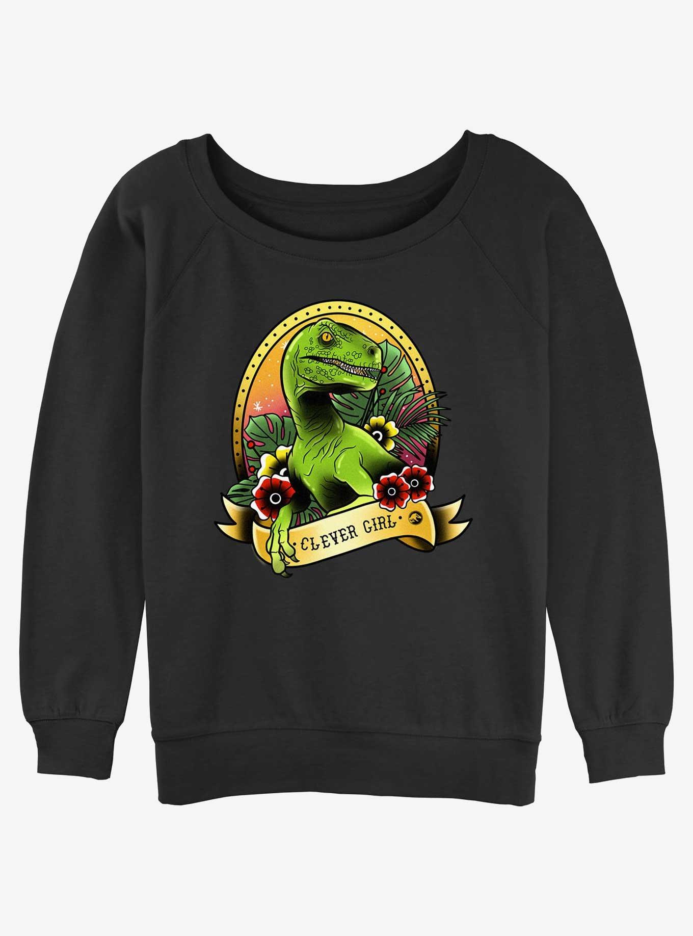 Jurassic Park Clever Girl Womens Slouchy Sweatshirt, BLACK, hi-res