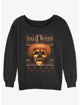 Halloween II Ugly Halloween Pumpkin Womens Slouchy Sweatshirt, , hi-res